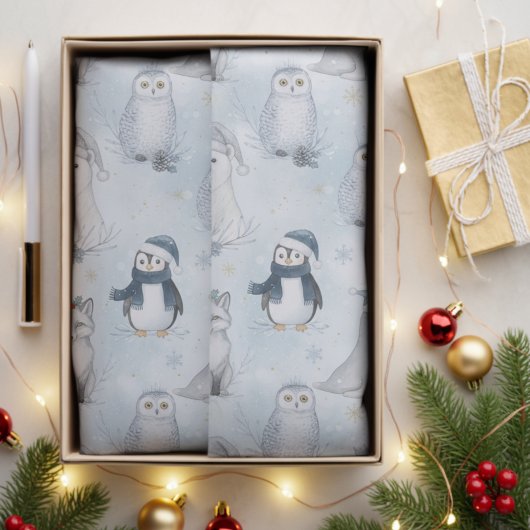 Winter Arctic Animals Cute Polar Animals Christmas Tissuepapier