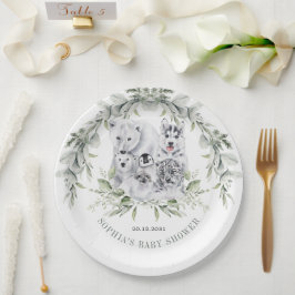 Winter Arctic Animals Vakantie Baby shower Papieren Bordje