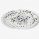 Winter Arctic Animals Vakantie Baby shower Papieren Bordje (Gekanteld)