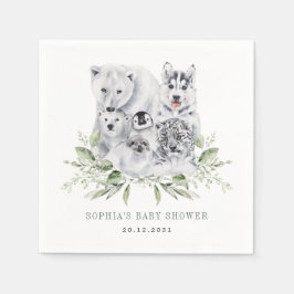 Winter Arctic Animals Vakantie Party Baby shower Servet