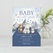 Winter Arctic Baby It’s Cold Outside Baby Shower Kaart (Staand voorkant)