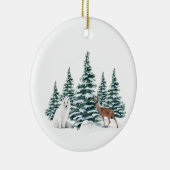 Winter Arctic Kerstmis | Aangepast 4 collage foto Keramisch Ornament (Rechts)