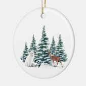 Winter Arctic Kerstmis | Aangepast 4 collage foto Keramisch Ornament (Links)