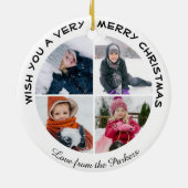 Winter Arctic Kerstmis | Aangepast 4 collage foto Keramisch Ornament (Achterkant)