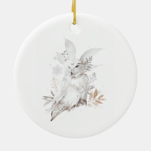 Winter Arctic Snow Owl Ornament (Achterkant)