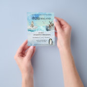 Winter Arctisch Dieren Verjaardag 1e Eerste Oneder Flyer (Hand)