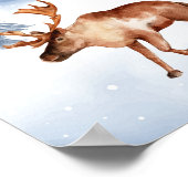 Winter Arctische Dier Moose Kwekerij Wanddecor Poster (Hoek)