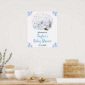 Winter Arctische Dieren Baby Borrel Welkom Poster (Keuken)