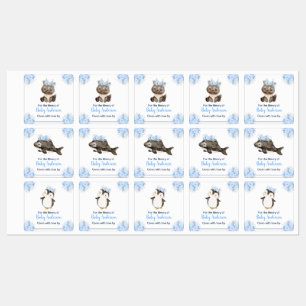 Winter Arctische Dieren Baby Shower Ex-Libris Labels