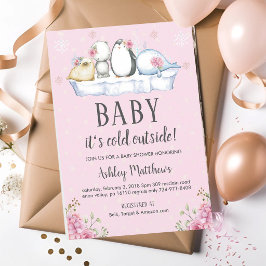 Winter Arctische Dieren Baby Shower Uitnodiging