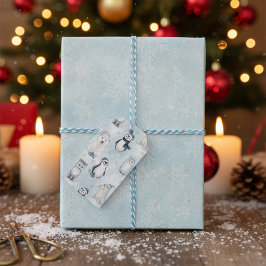Winter Arctische Dieren Cute Pool Dieren Kerstmis Cadeaulabel