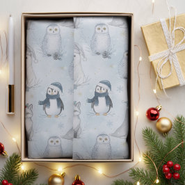 Winter Arctische Dieren Cute Poolse Dieren Kerstmi Tissuepapier
