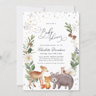 Winter Arctische dieren Genderneutraal Baby shower Kaart