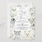 Winter Arctische dieren Genderneutraal Baby shower Kaart (Voorkant)