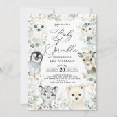 Winter Arctische dieren Geslacht Neutrale Baby spr Kaart (Voorkant)