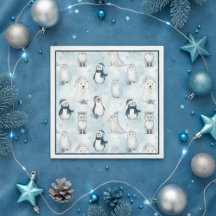 Winter Arctische Dieren Knuffel Pinguïn & Ijsbeer