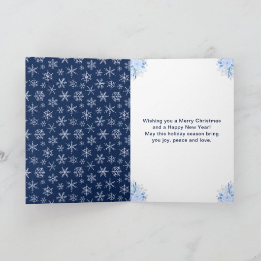 Winter Arctische Uil Vrolijk Kerstfeest Feestdagen Kaart (Binnen)