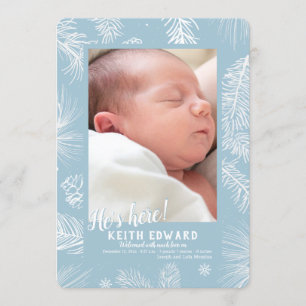 Winter Arrival Foto geboorteaankondiging Kaart