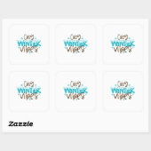 Winter Art Cozy Winter Vibes Vierkante Sticker (Vel)