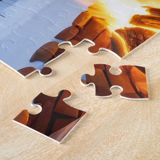 Winter Art Log Cabin Easy Brain Art Puzzel Winter Legpuzzel (Zijkant)