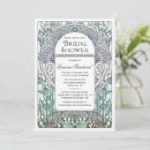Winter Art Nouveau Bridal Shower Invitations Kaart (Staand voorkant)
