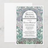 Winter Art Nouveau Bridal Shower Invitations Kaart (Voorkant / Achterkant)