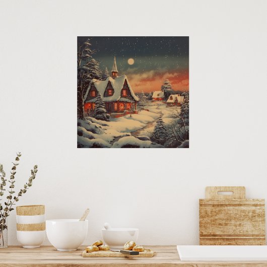 Winter Art Scene Poster (Keuken)