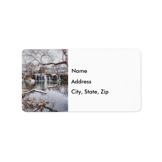 Winter at Finley Dam Address Label (Voorkant)