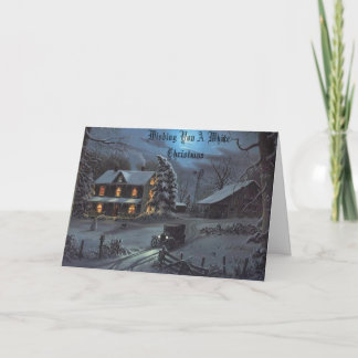 Winter at Grandpas Farm, Wishing You A White Ch... Feestdagen Kaart