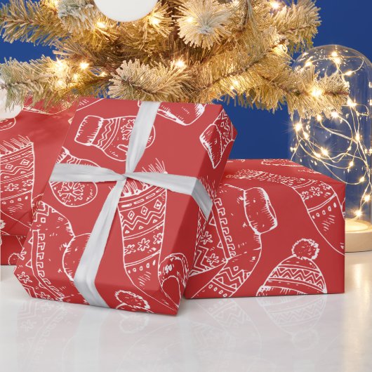 Winter Attire Sweaters Mittens Scarves Socks Cadeaupapier (Feestdagen)