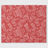 Winter Attire Sweaters Mittens Scarves Socks Cadeaupapier (Vlak)