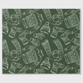 Winter Attire Sweaters Mittens Scarves Socks Wrapp Cadeaupapier (Vlak)