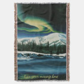 Winter Aurora Blanket Canadian Art Throw Blanket Deken (Voorkant Verticaal)