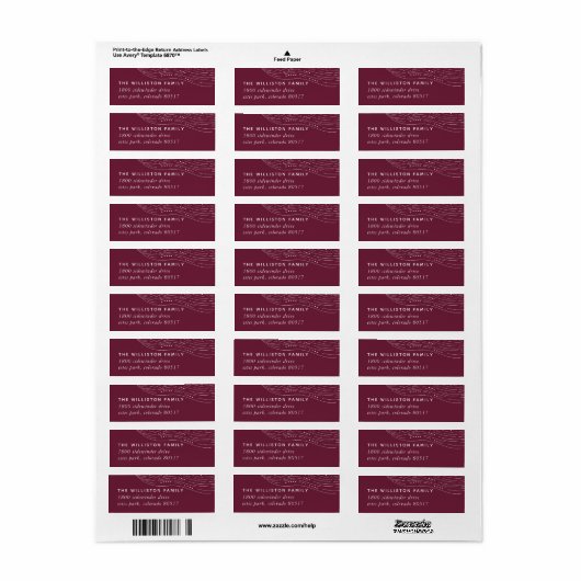 Winter Aurora Return Address Label (Full Sheet)