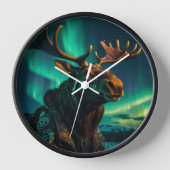 Winter Aurora & Steampunk Moose Wildlife Art (Voorkant)