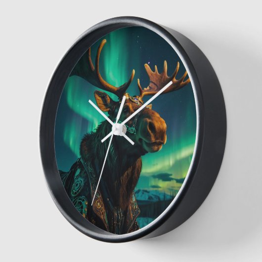 Winter Aurora & Steampunk Moose Wildlife Art (Hoek)