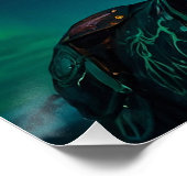 Winter Aurora & Steampunk Moose Wildlife Art Perfect Poster (Hoek)