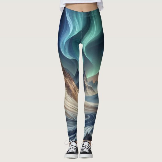Winter Aurora Yoga Leggings (Voorkant)