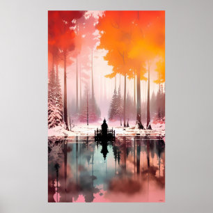 Winter Autumn Droomlandschap - Ken Gage Art Poster