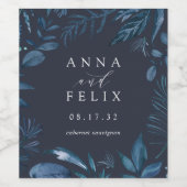 Winter Azure | Aangepaste bruiloft Wijn Etiket (Enkel label)