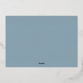 Winter Azure | Blauwe botanische bruiloft Folie Uitnodiging (Achterkant)