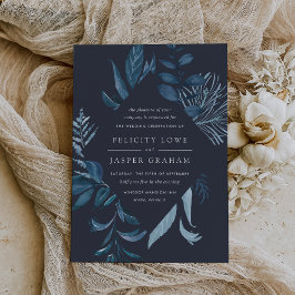 Winter Azure | Blauwe Waterverf-olievlek Kaart