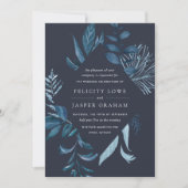 Winter Azure | Blauwe Waterverf-olievlek Kaart (Voorkant)