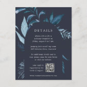 Winter Azure Botanical QR Code Wedding Details Informatiekaartje (Voorkant)