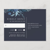 Winter Azure | Botanische keuzeweddenschap met maa Uitnodiging Briefkaart (Achterkant)