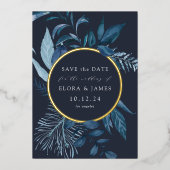 Winter Azure Folie Save the Date Card Folie Uitnodiging (Voorkant)