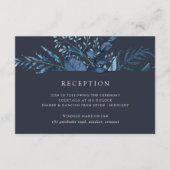 Winter Azure | Opvang van blauwe botanische bruilo Informatiekaartje (Voorkant)