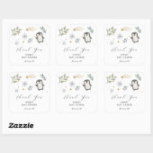 Winter Baby Animals Thank You Vierkante Sticker (Vel)