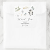Winter Baby Animals Thank You Vierkante Sticker (Tas)