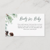 Winter baby baby shower dennen boeken aanvragen informatiekaartje (Voorkant)
